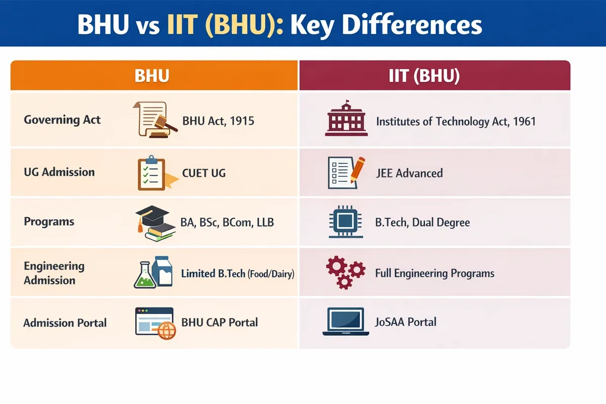 BHU vs IIT (BHU): Key Differences