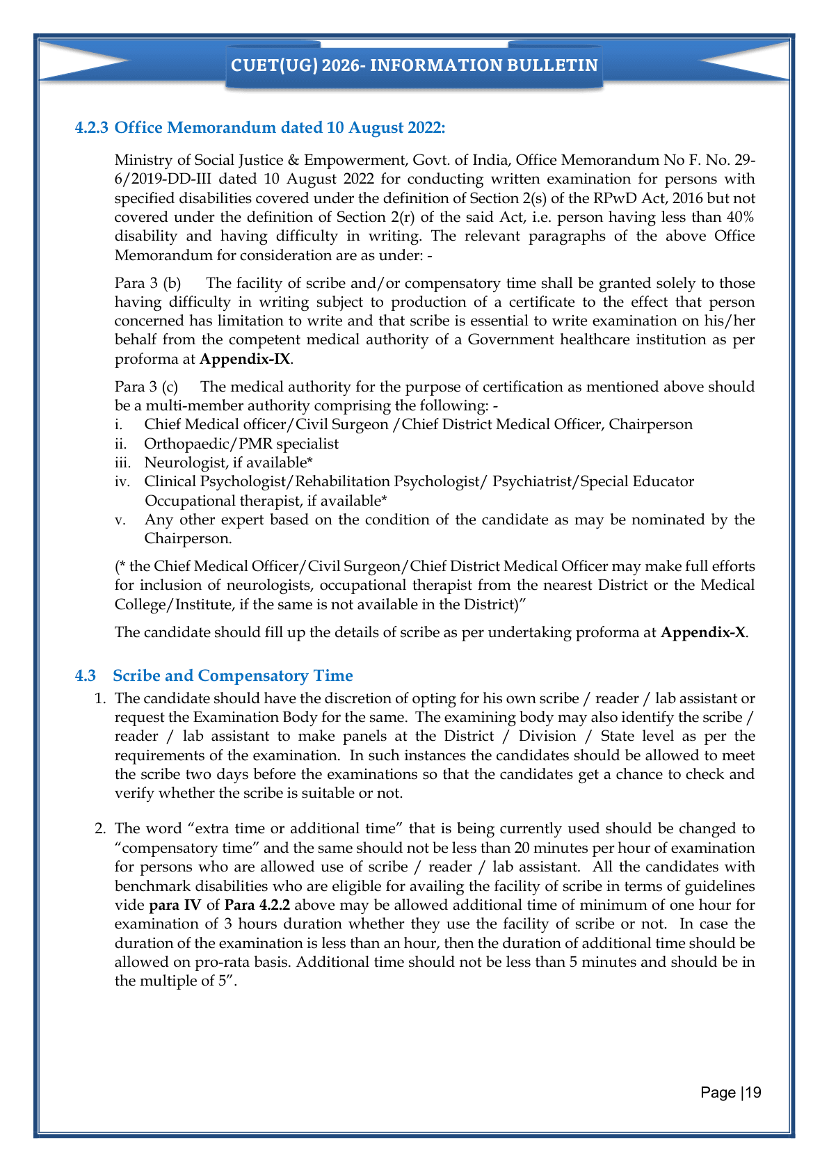 CUET UG 2026 exam pattern and marking scheme, from the official bulletin.