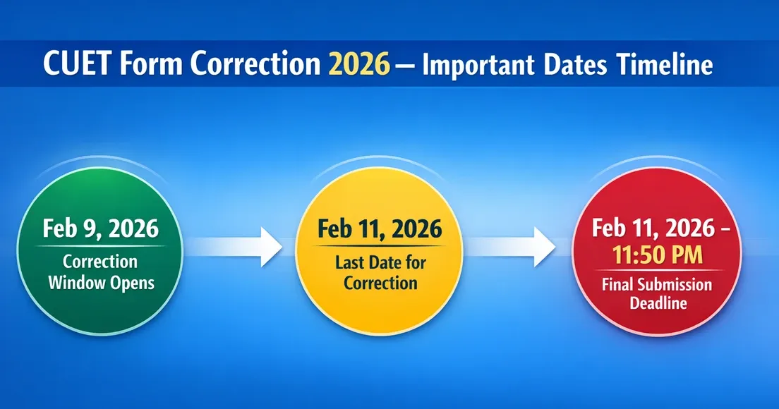CUET Form Correction 2026 — Important Dates Timeline