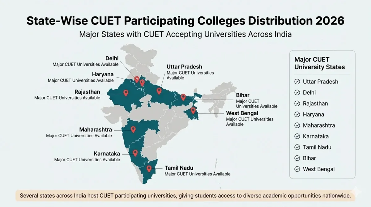CUET Participating Colleges Distribution (State-wise)