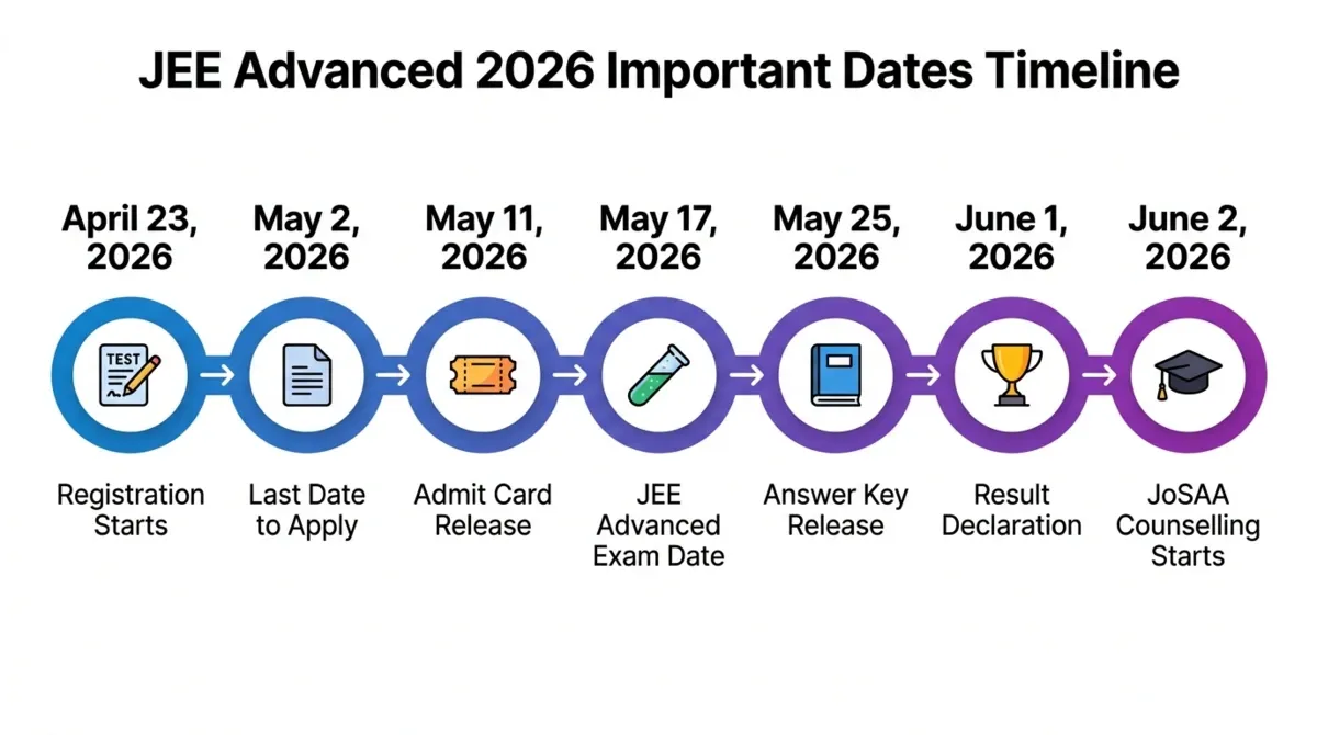 JEE Advanced 2026 Important Dates Timeline