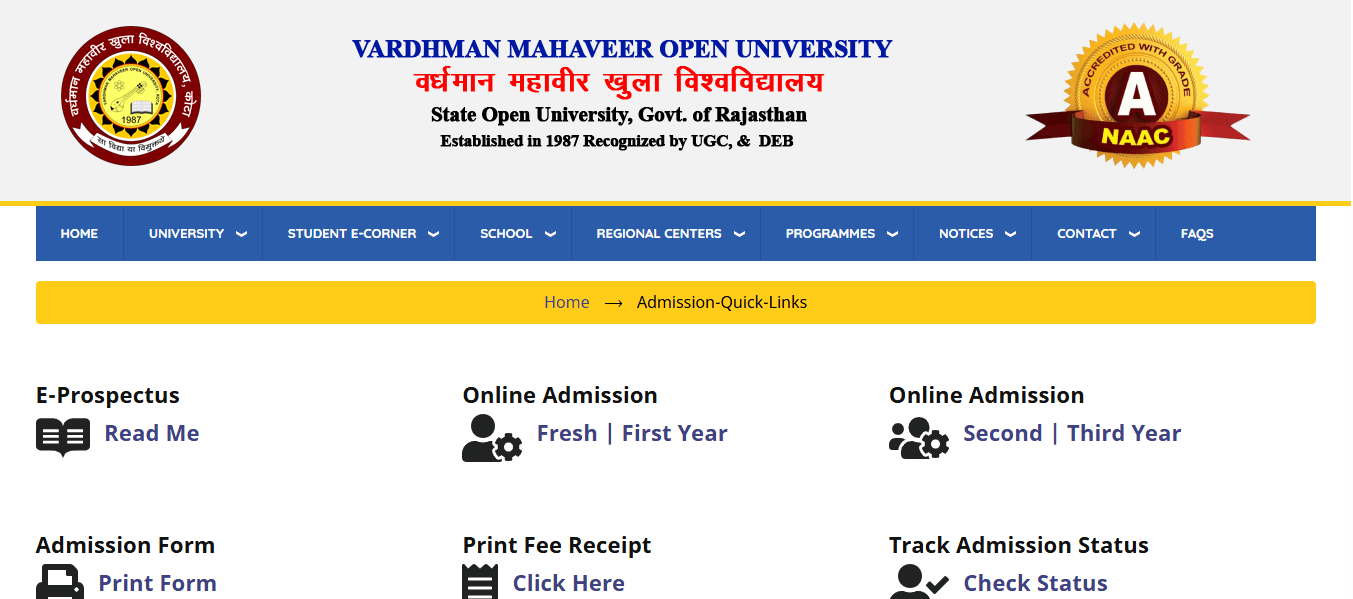 VMOU Admissions Quick Links Page.png